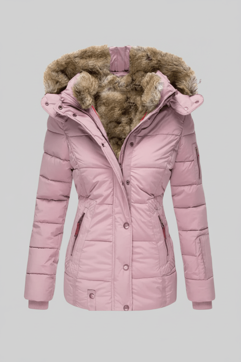 Colleen – Women’s Down Puffer Jacket with Faux Fur Hood