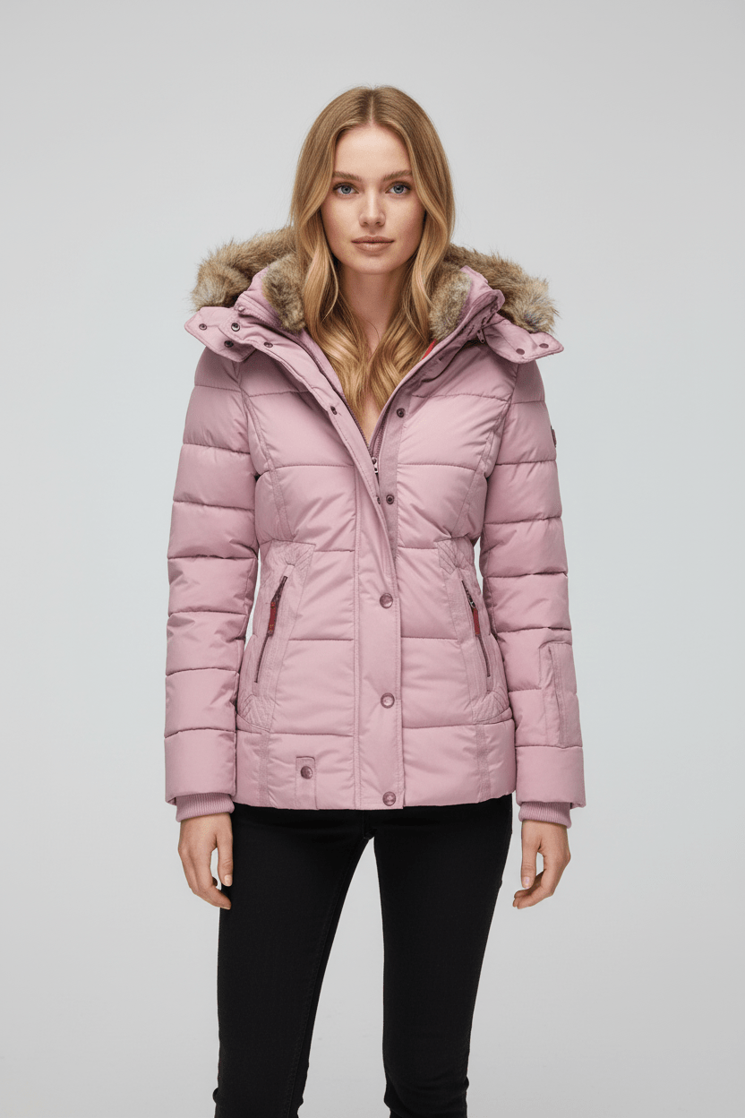 Colleen – Women’s Down Puffer Jacket with Faux Fur Hood