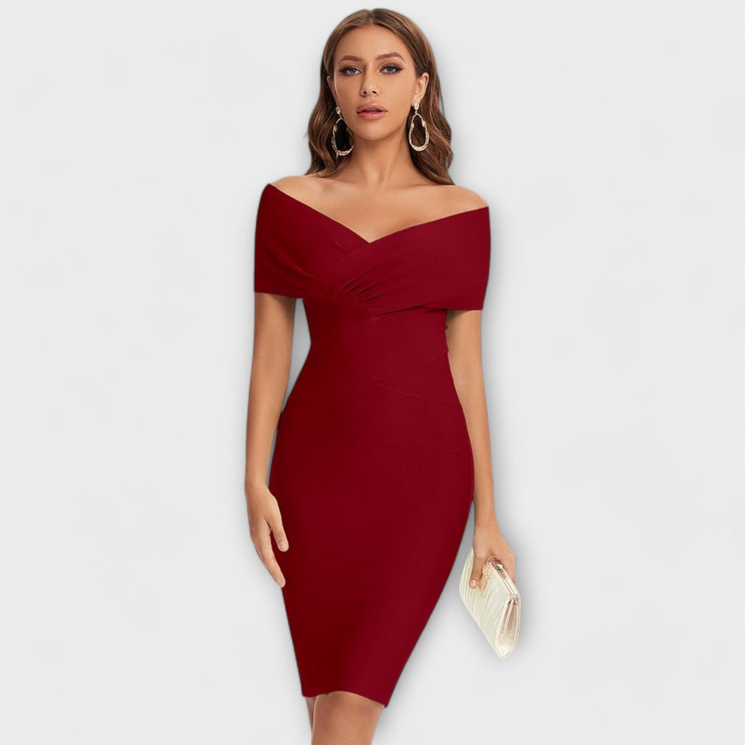Elegant Dress with V-Neck