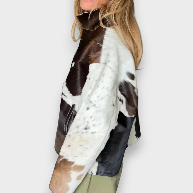 Evelina | Jacket with Leopard Print