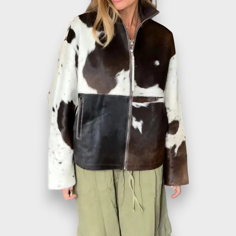 Evelina | Jacket with Leopard Print