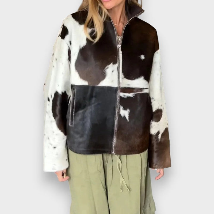 Evelina | Jacket with Leopard Print