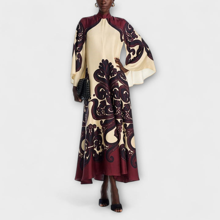 Lucy - Stunning Maxi Dress with Grenadilla Print for Effortless Elegance