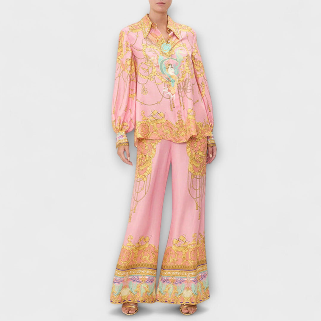 Sage - Mermaid Relaxed Shirt and Stretch Waist Trousers Set