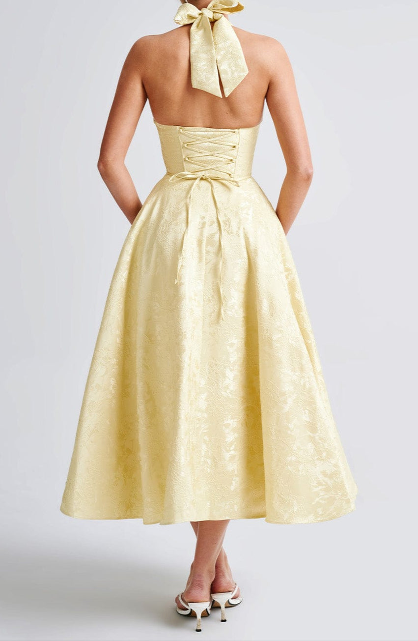 Triana Midi Dress - Lemon