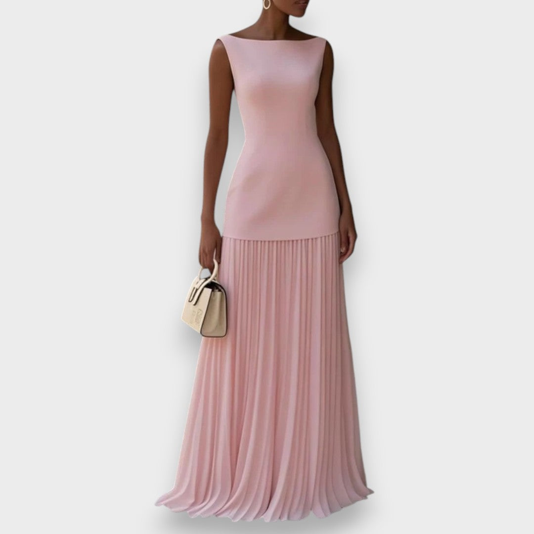 Klara | Sleeveless Pleated Maxi Dress