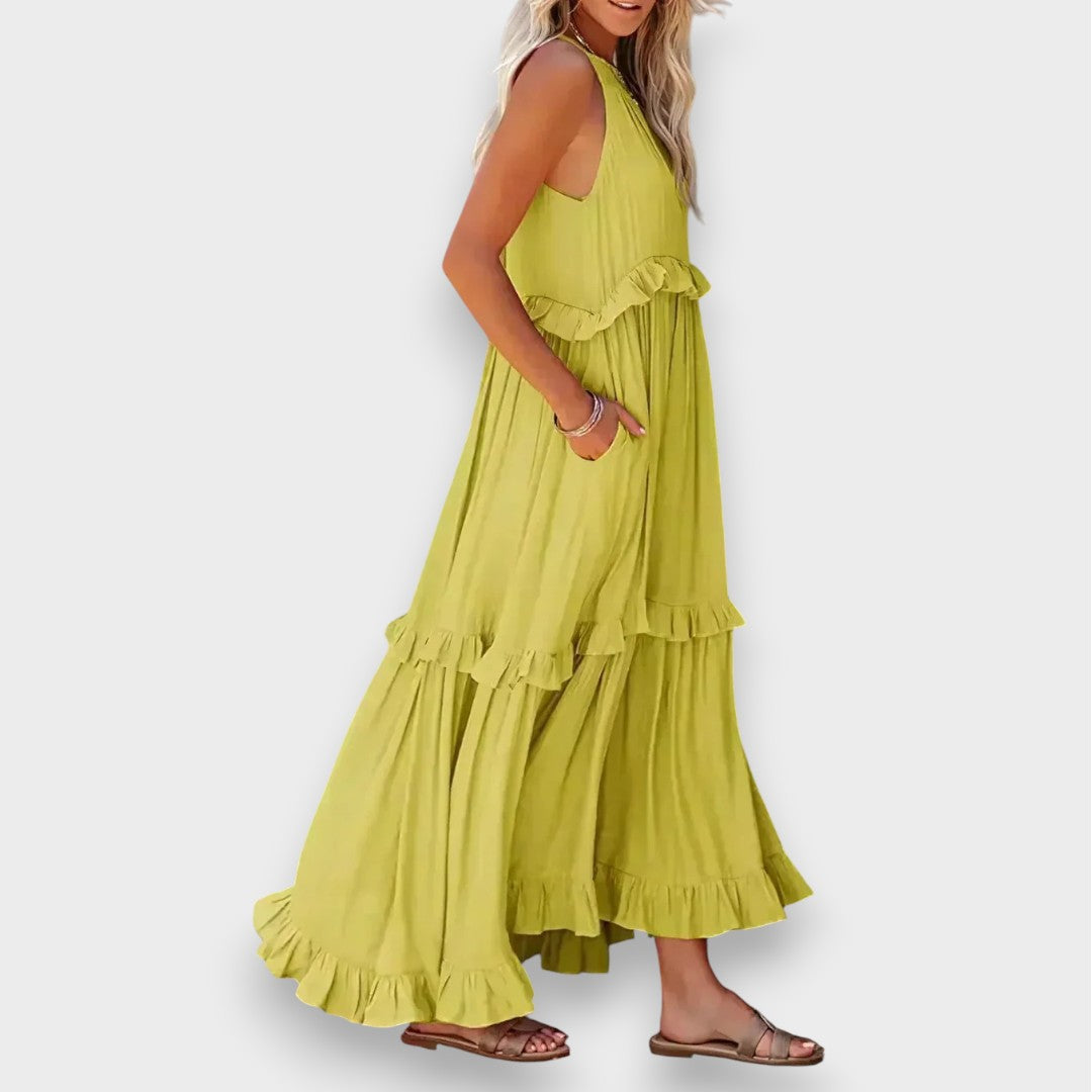 Alina | Sleeveless Dress with Ruffle Detail