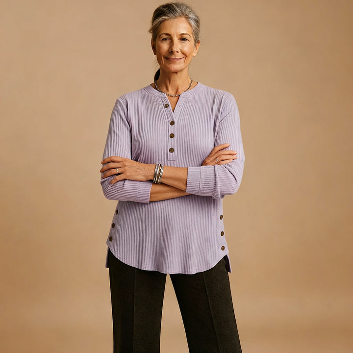 Louisa | Solid Knit Sweater with Long Sleeves