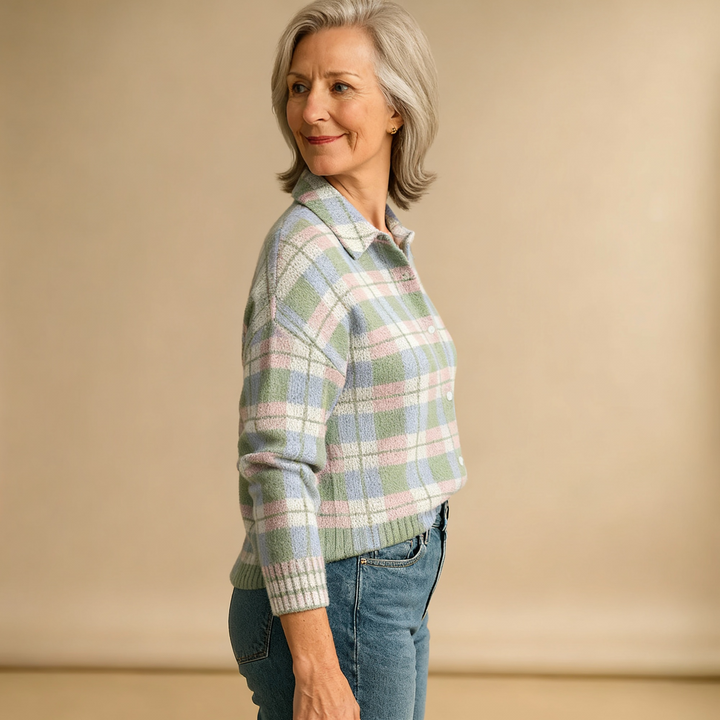 Lena | Checked Blouse in Fresh Pastel Colours