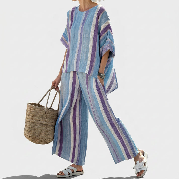 Laura - Striped Malva Set
