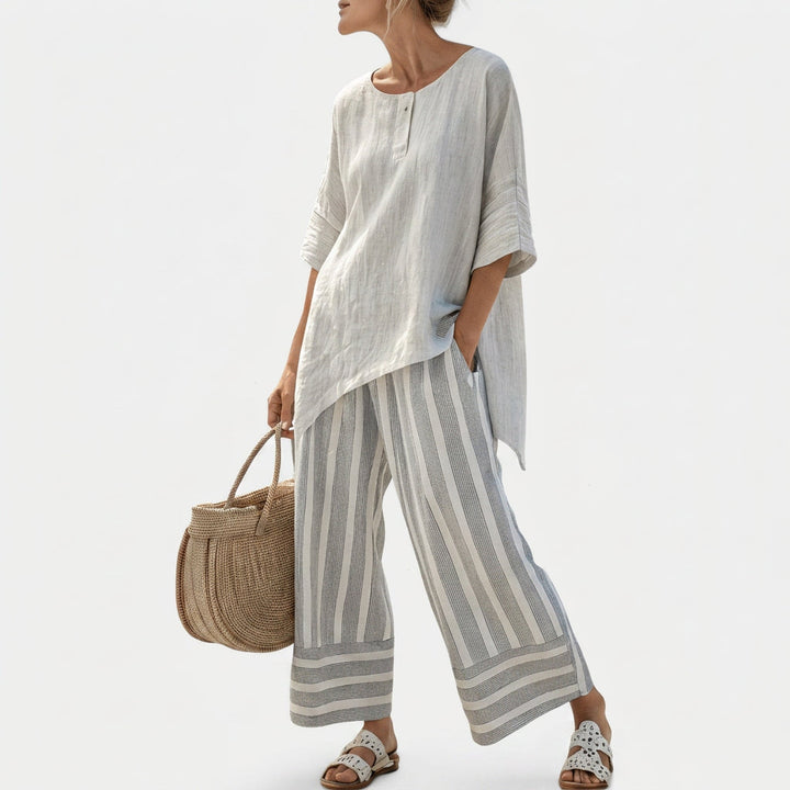 Clarisse - Asymmetrical Blouse Set