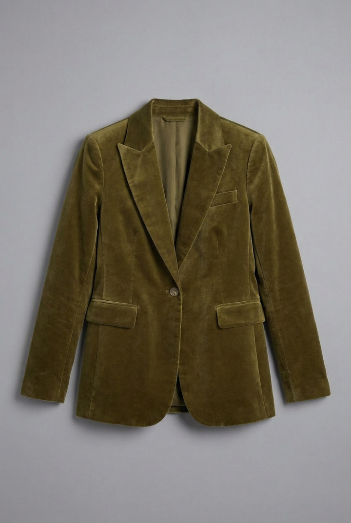 Women’s Velvet Style Blazer Tailored Smart Occasion Jacket