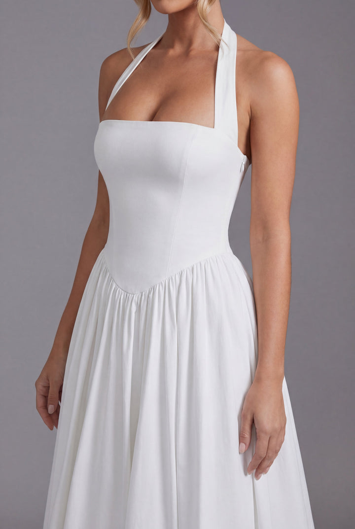 Women’s Ascot Elegant A-Line Halter Midi Dress