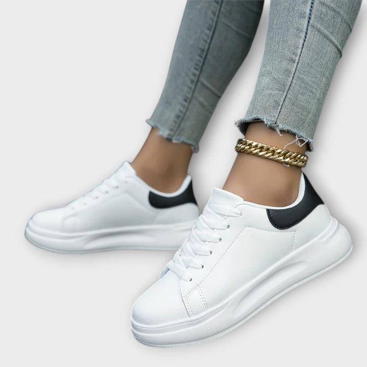 Minimalist and Comfortable White Ladies' Sneakers