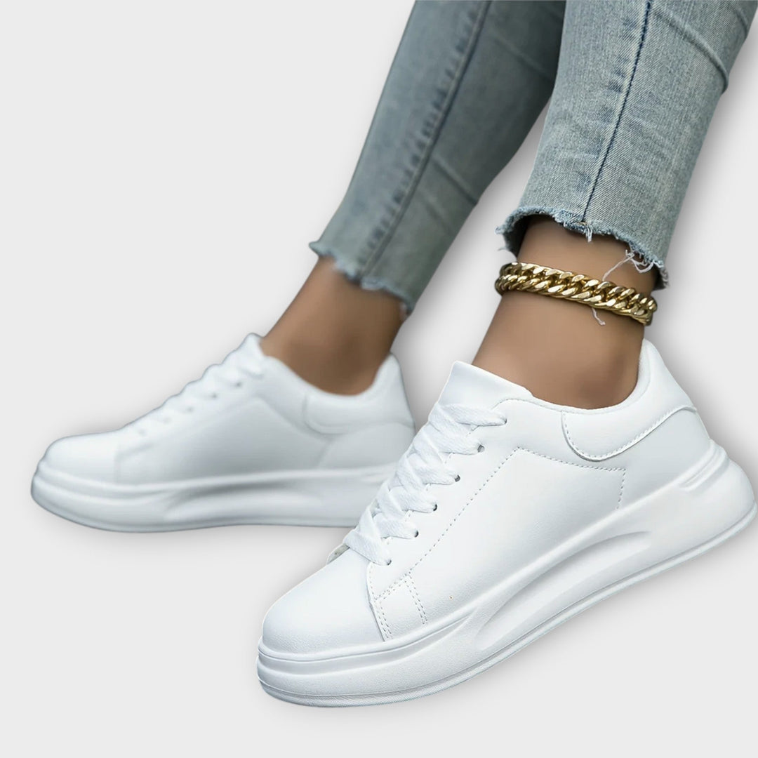 Minimalist and Comfortable White Ladies' Sneakers