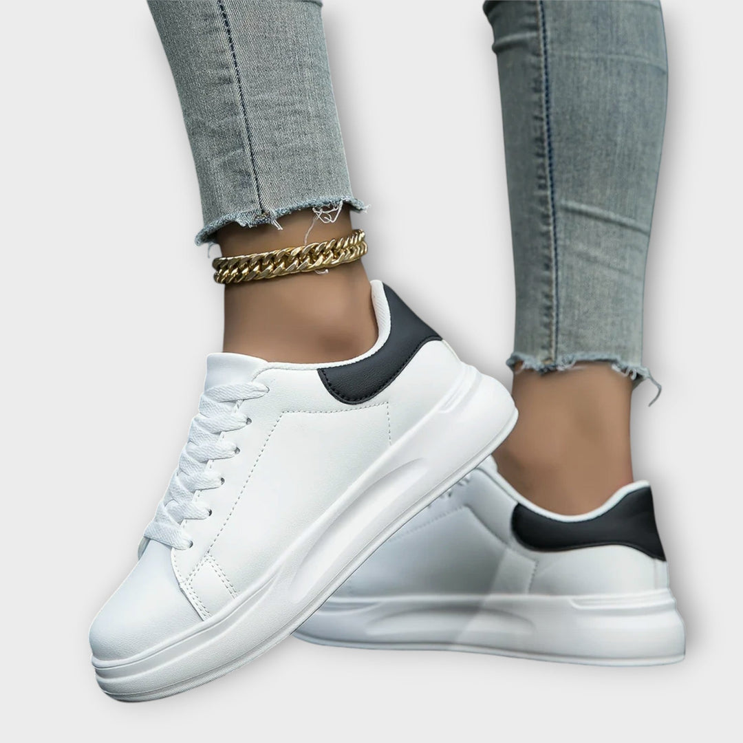 Minimalist and Comfortable White Ladies' Sneakers