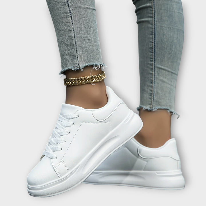 Minimalist and Comfortable White Ladies' Sneakers