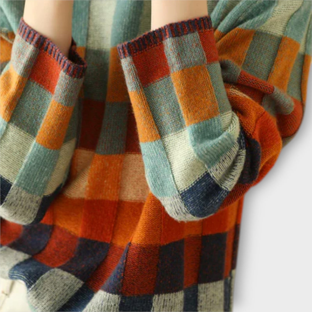 Jana | Patchwork Roll Neck Sweater