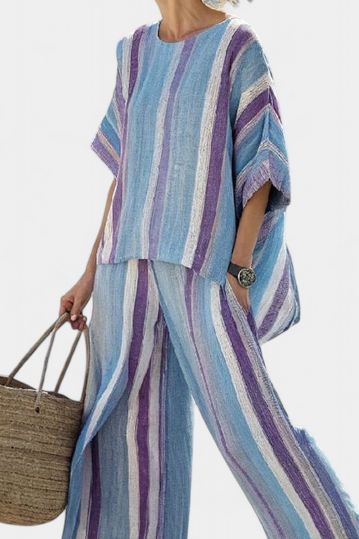 Laura - Striped Malva Set