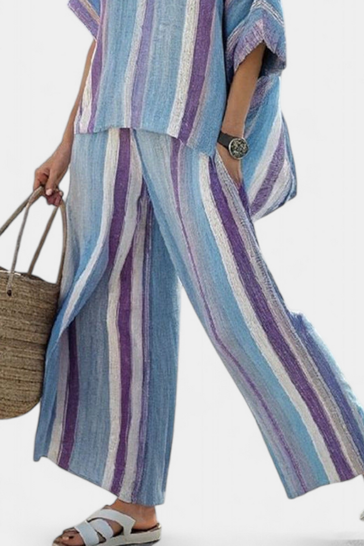 Laura - Striped Malva Set
