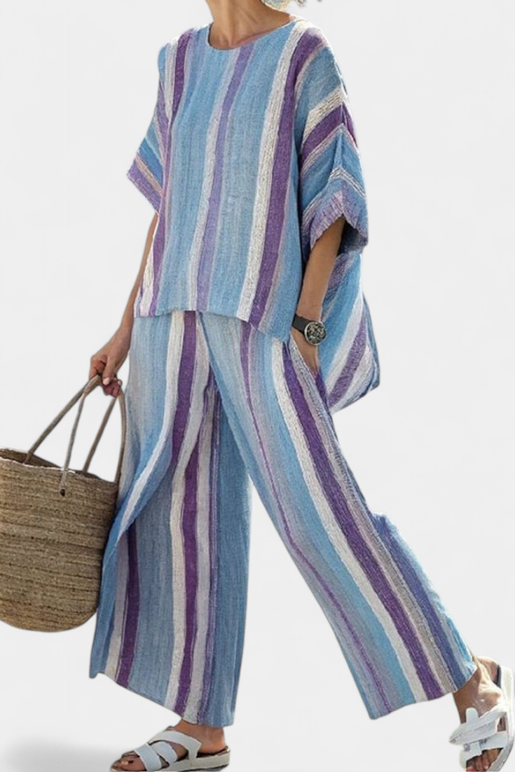 Laura - Striped Malva Set