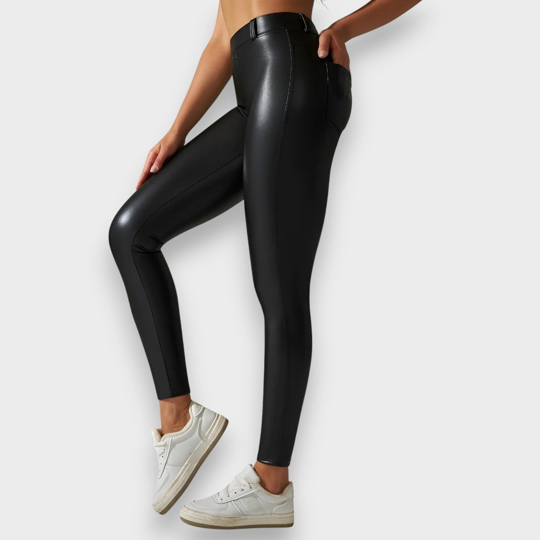 Alice | Faux Leather Shaping Tights