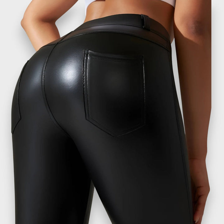 Alice | Faux Leather Shaping Tights