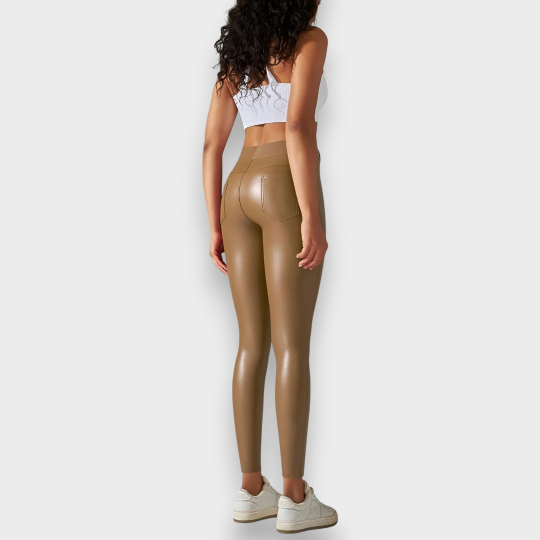 Alice | Faux Leather Shaping Tights