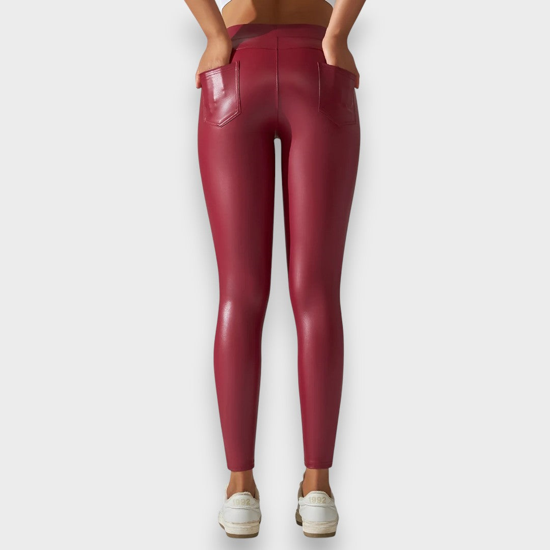 Alice | Faux Leather Shaping Tights