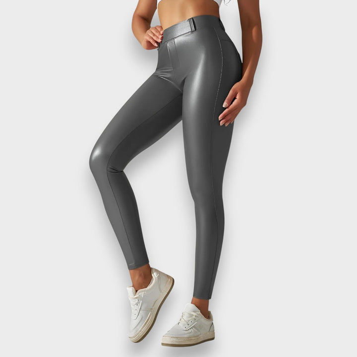 Alice | Faux Leather Shaping Tights