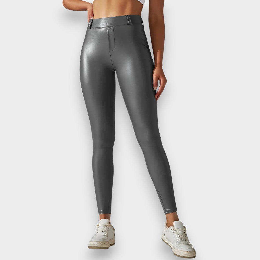 Alice | Faux Leather Shaping Tights