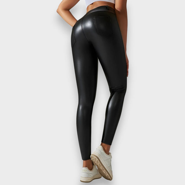 Alice | Faux Leather Shaping Tights