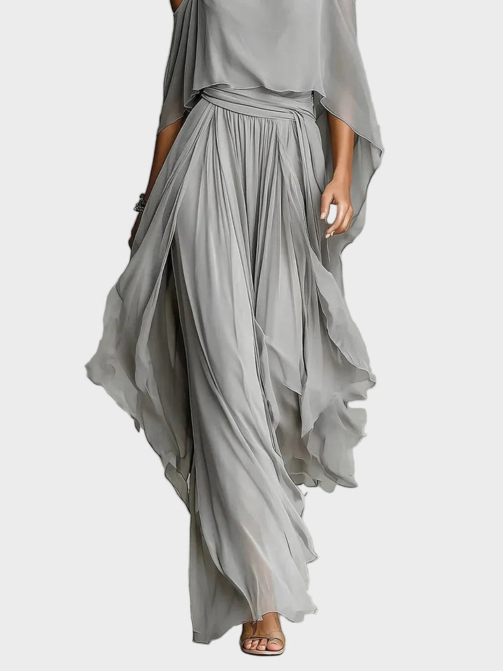 Isabela - Grey Set with Spaghetti Strap Top and Lightweight Trousers