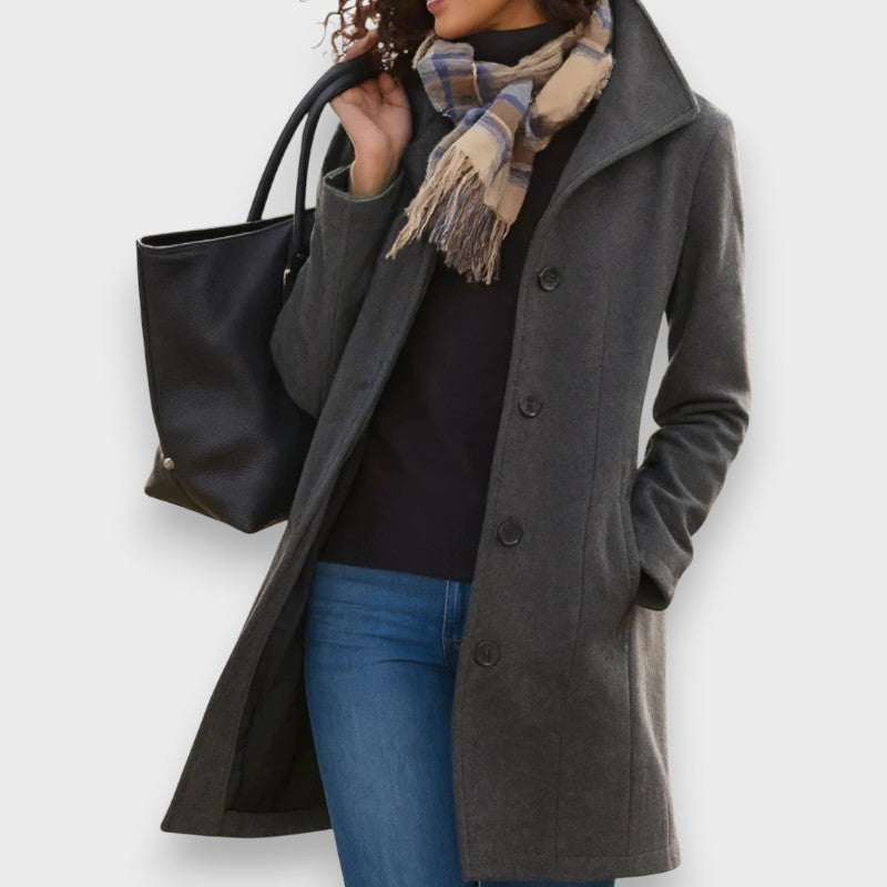 Carla | Classic Coat with Elegant Buttons