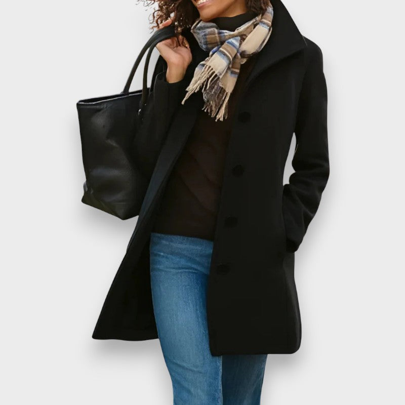 Carla | Classic Coat with Elegant Buttons