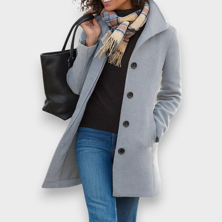 Carla | Classic Coat with Elegant Buttons