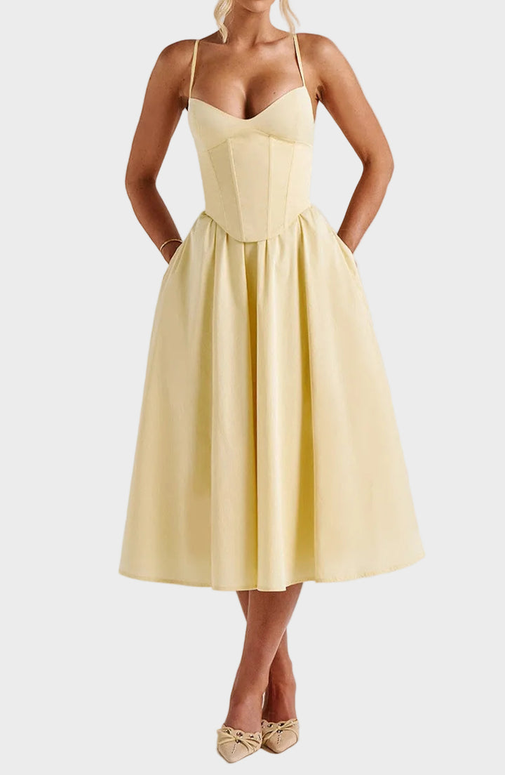 Miranda Midi Dress - Lemon