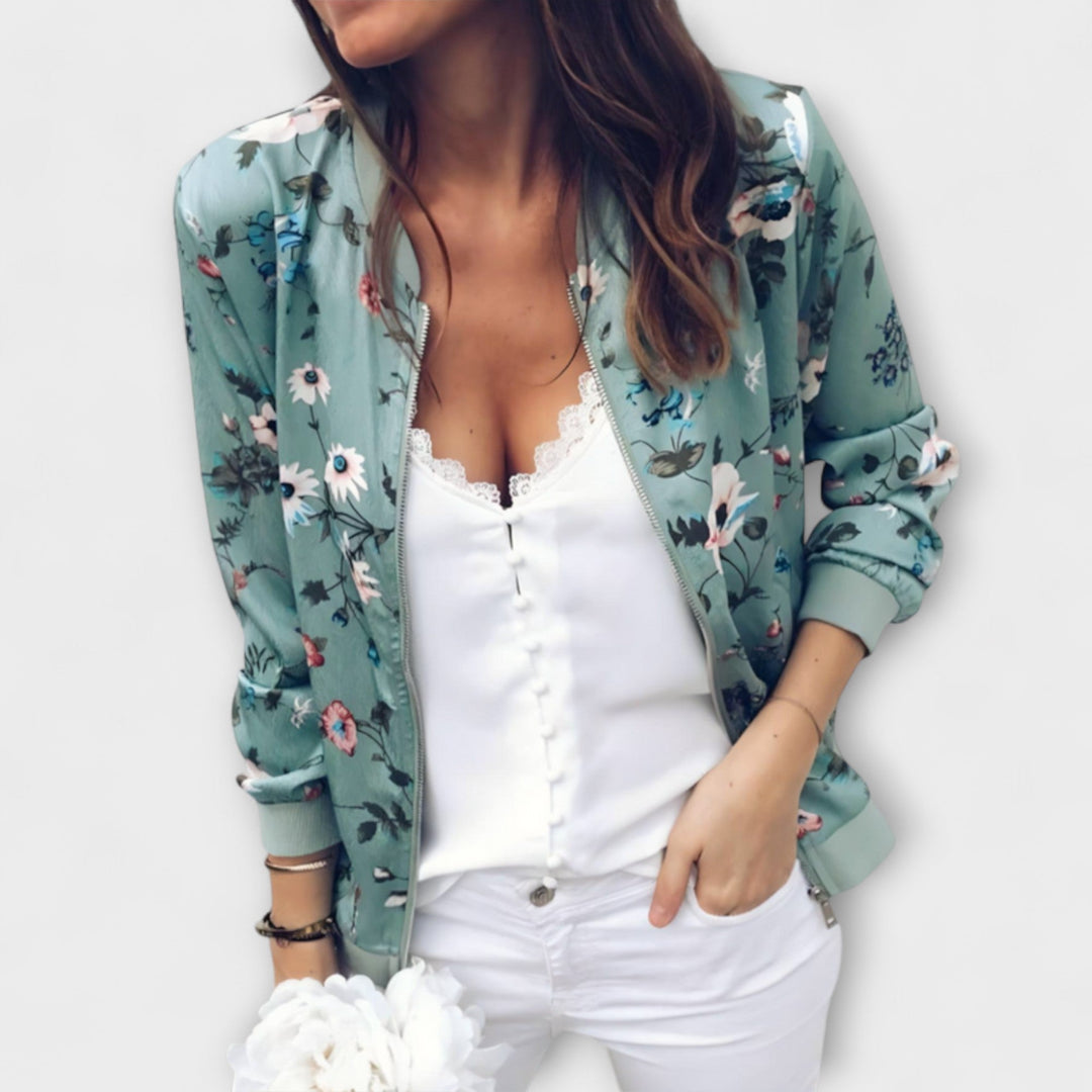 KAYLIN | STYLISH FLOWER BOMBER JACKET