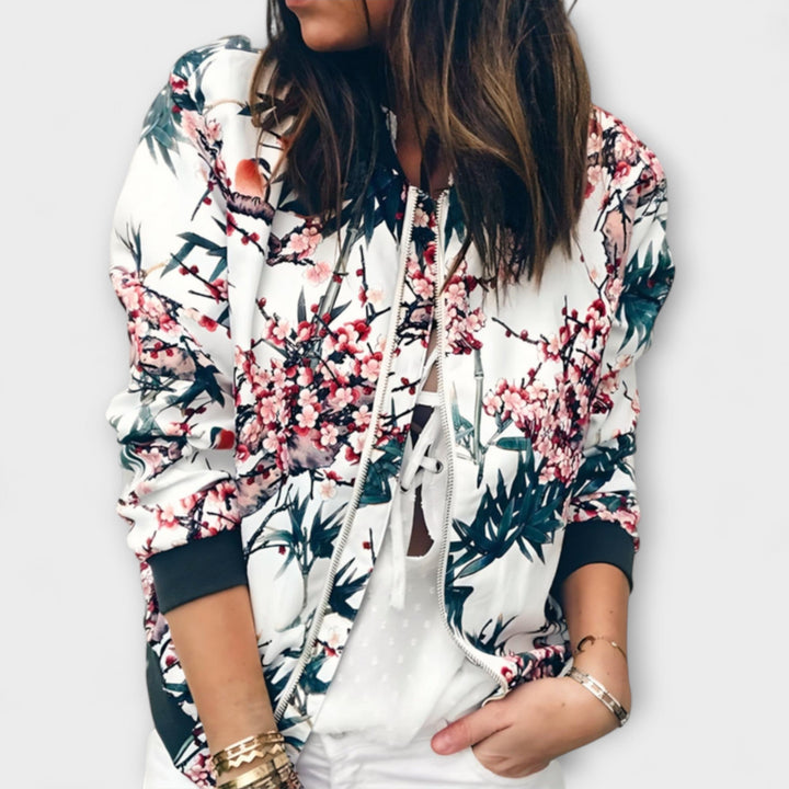 KAYLIN | STYLISH FLOWER BOMBER JACKET