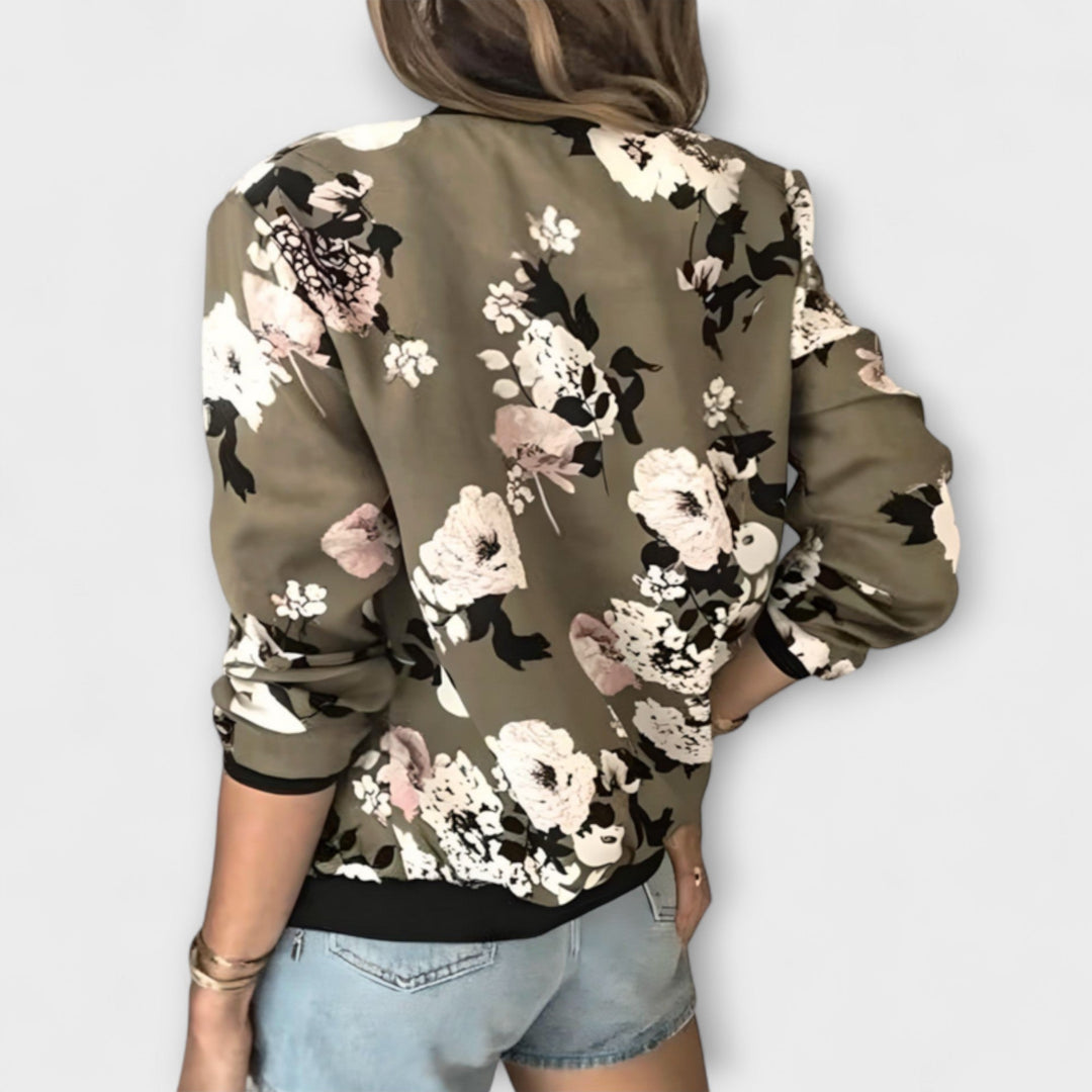 KAYLIN | STYLISH FLOWER BOMBER JACKET