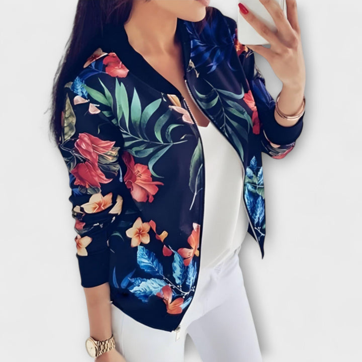 KAYLIN | STYLISH FLOWER BOMBER JACKET