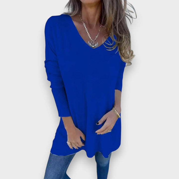 Anais | Relaxed Knit Tunic with V-Neck