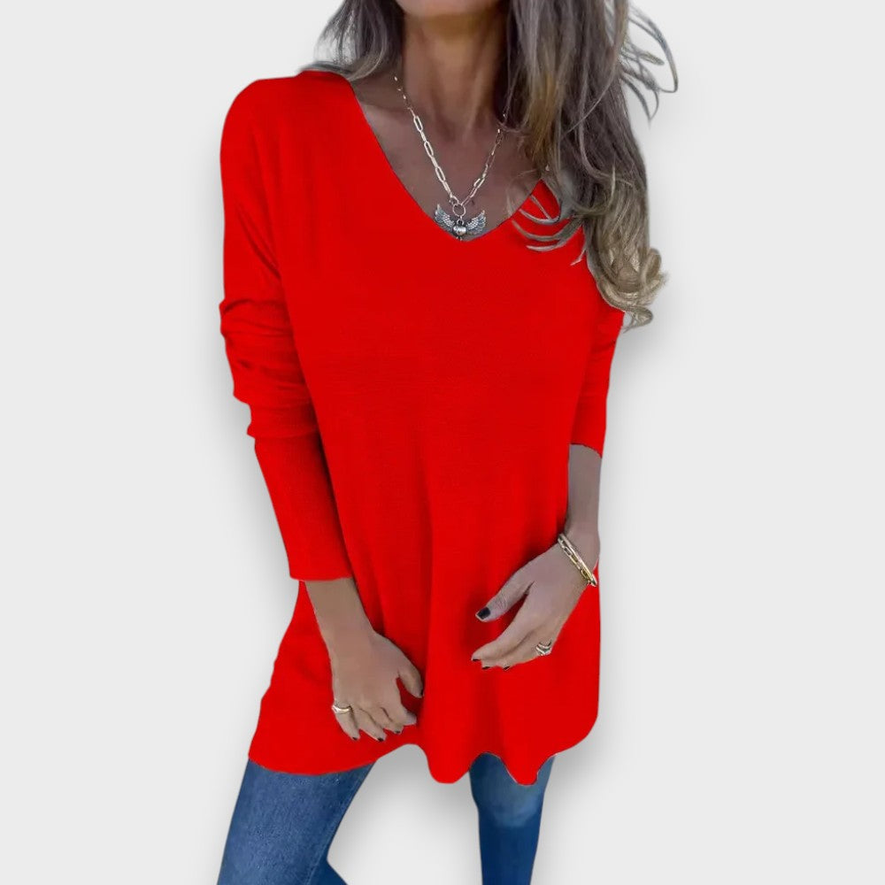 Anais | Relaxed Knit Tunic with V-Neck