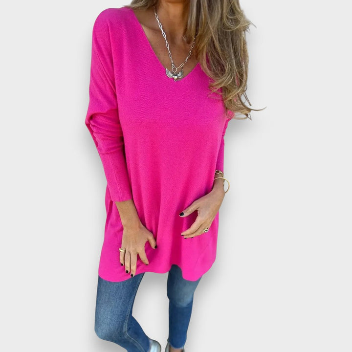 Anais | Relaxed Knit Tunic with V-Neck