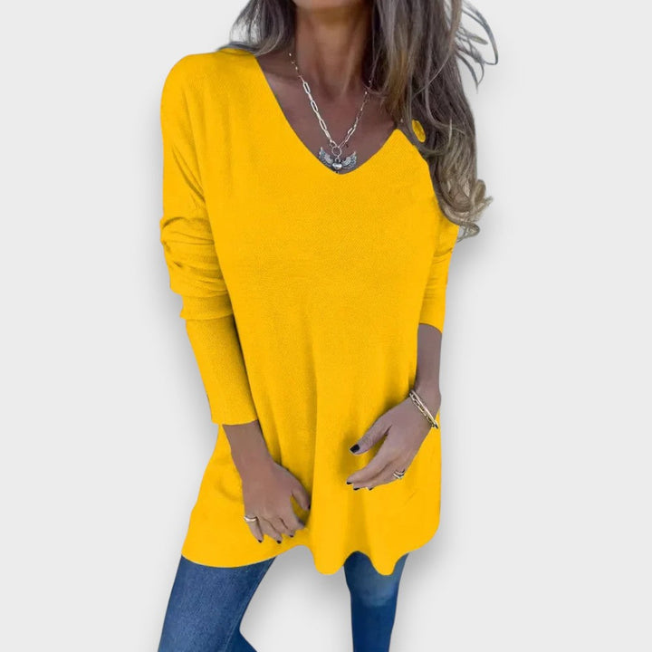 Anais | Relaxed Knit Tunic with V-Neck