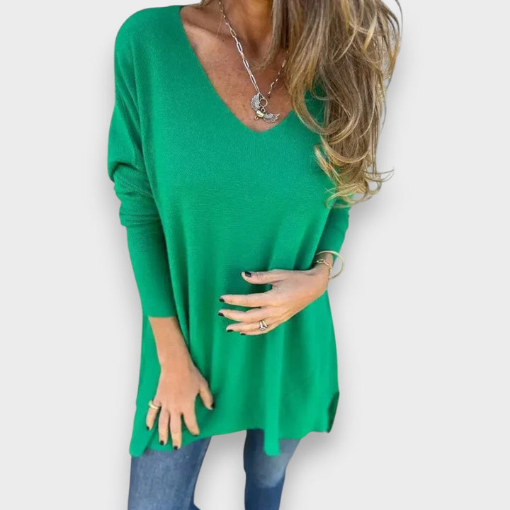 Anais | Relaxed Knit Tunic with V-Neck