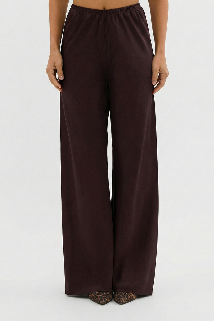 Satin Wide-Leg Airport Trousers
