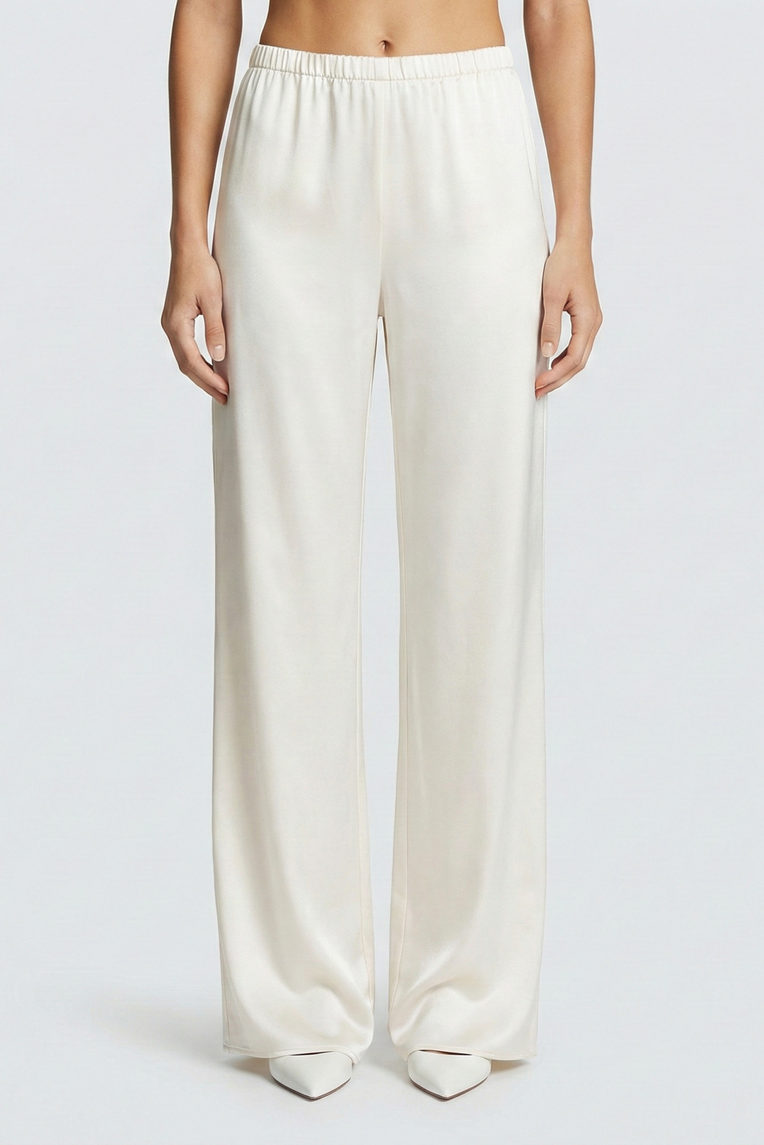 Satin Wide-Leg Airport Trousers