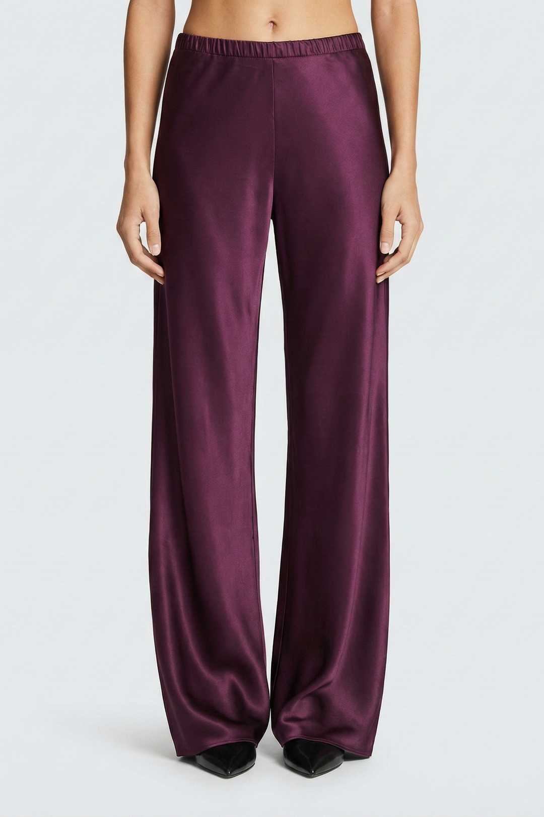 Satin Wide-Leg Airport Trousers