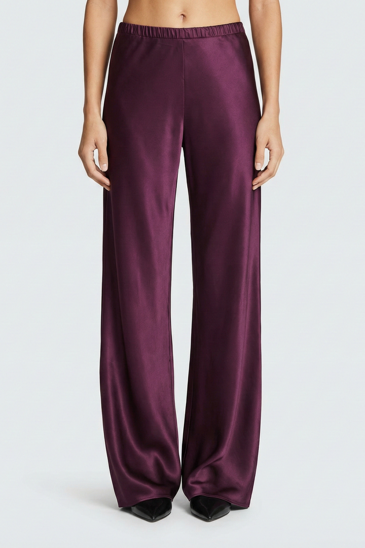 Satin Wide-Leg Airport Trousers
